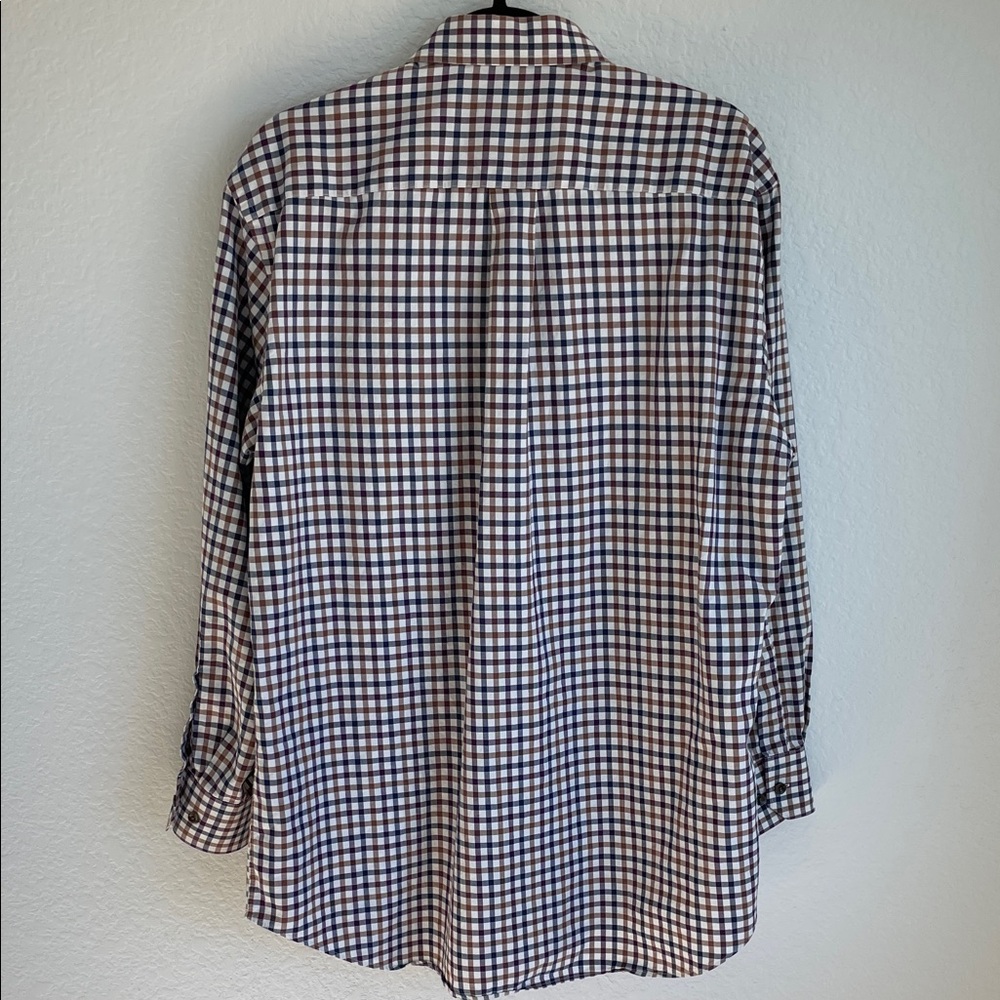 SCOTT BARBER Men's Checkered Button Down Shirt • Large - Picture 6 of 8